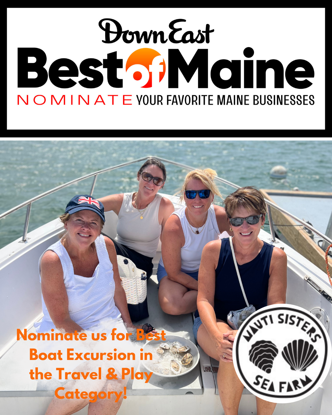 Vote Nauti Sisters for Best Boat Excursion in Maine!